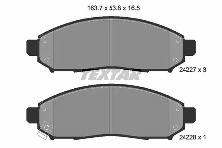 Комплект тормозных колодок дискового тормоза TEXTAR 2422701
