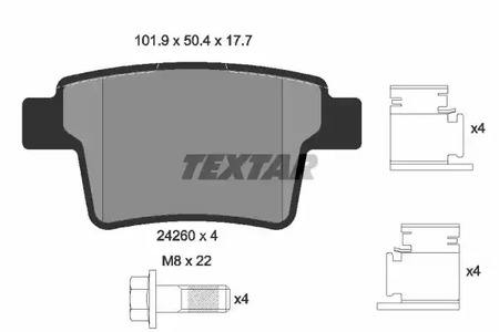 Комплект тормозных колодок дискового тормоз TEXTAR 2426001