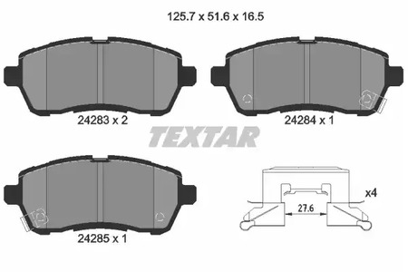 Комплект тормозных колодок дискового тормоза TEXTAR 2428303