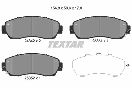 Колодки тормозные дисковые TEXTAR 2434201