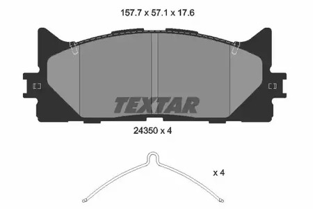 Комплект тормозных колодок дискового тормоза TEXTAR 2435001