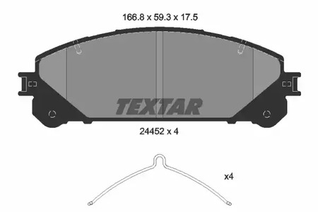 Комплект тормозных колодок дискового тормоз TEXTAR 2445201