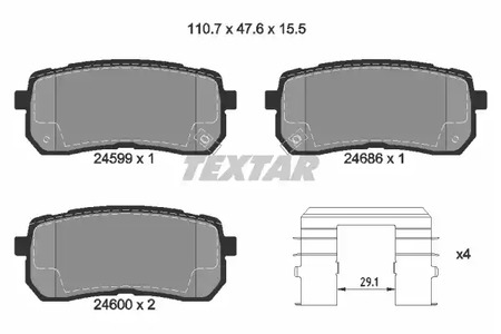 Колодки тормозные дисковые TEXTAR 2459901