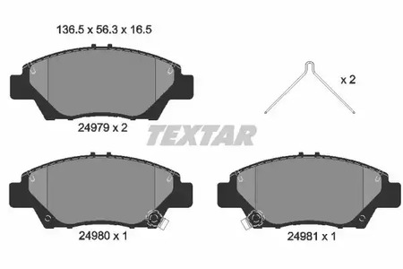 Комплект тормозных колодок дискового тормоза TEXTAR 2497901