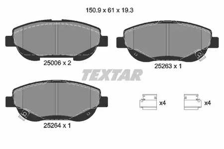 Колодки тормозные дисковые TEXTAR 2500601