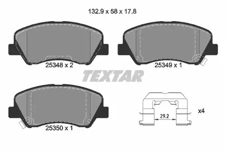 Комплект тормозных колодок дискового тормоза TEXTAR 2534801