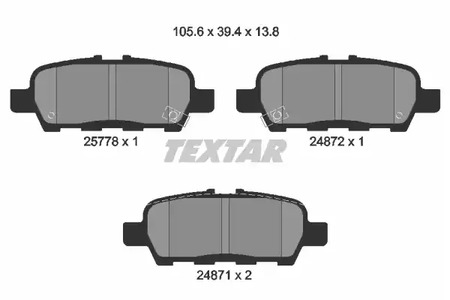 Комплект тормозных колодок дискового тормоз TEXTAR 2577801