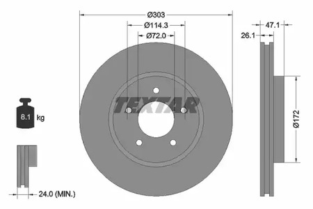Диск тормозной TEXTAR 92197703