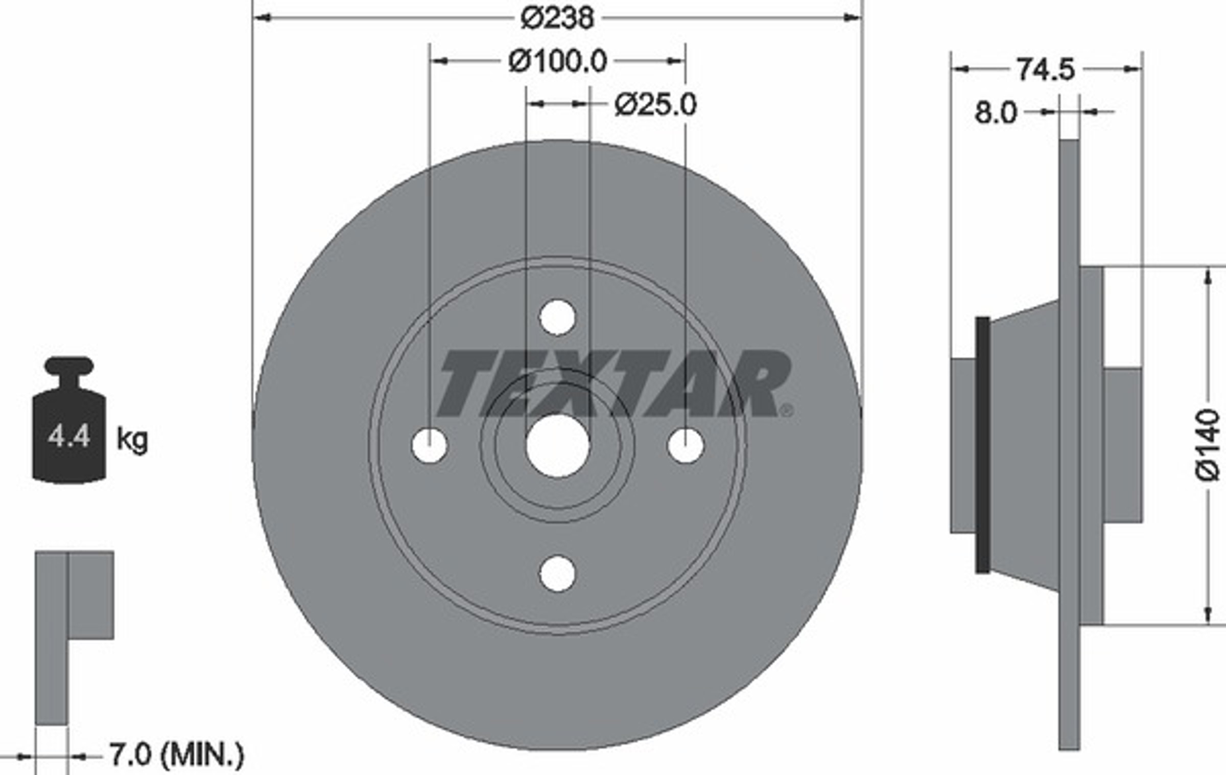 Диск тормозной TEXTAR 92154100