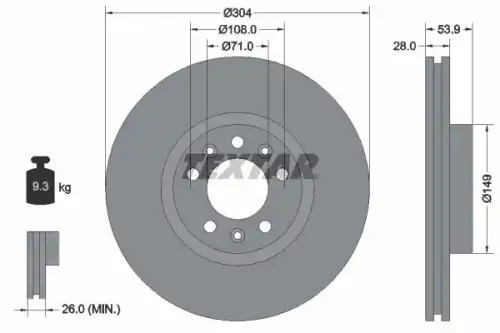 Тормозные диски TEXTAR 92287203