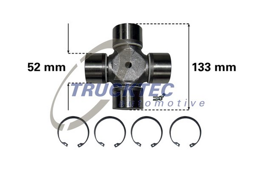 Крестовина вала карданного (52x133 mm) manmbdafrviiveco TRUCKTEC AUTOMOTIVE 01.34.011
