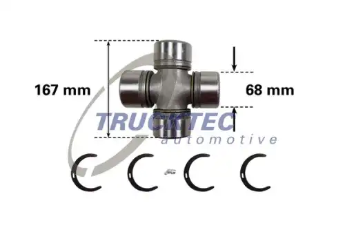 01.34.037 крестовина кардана 68x166.5 TRUCKTEC AUTOMOTIVE 01.34.037