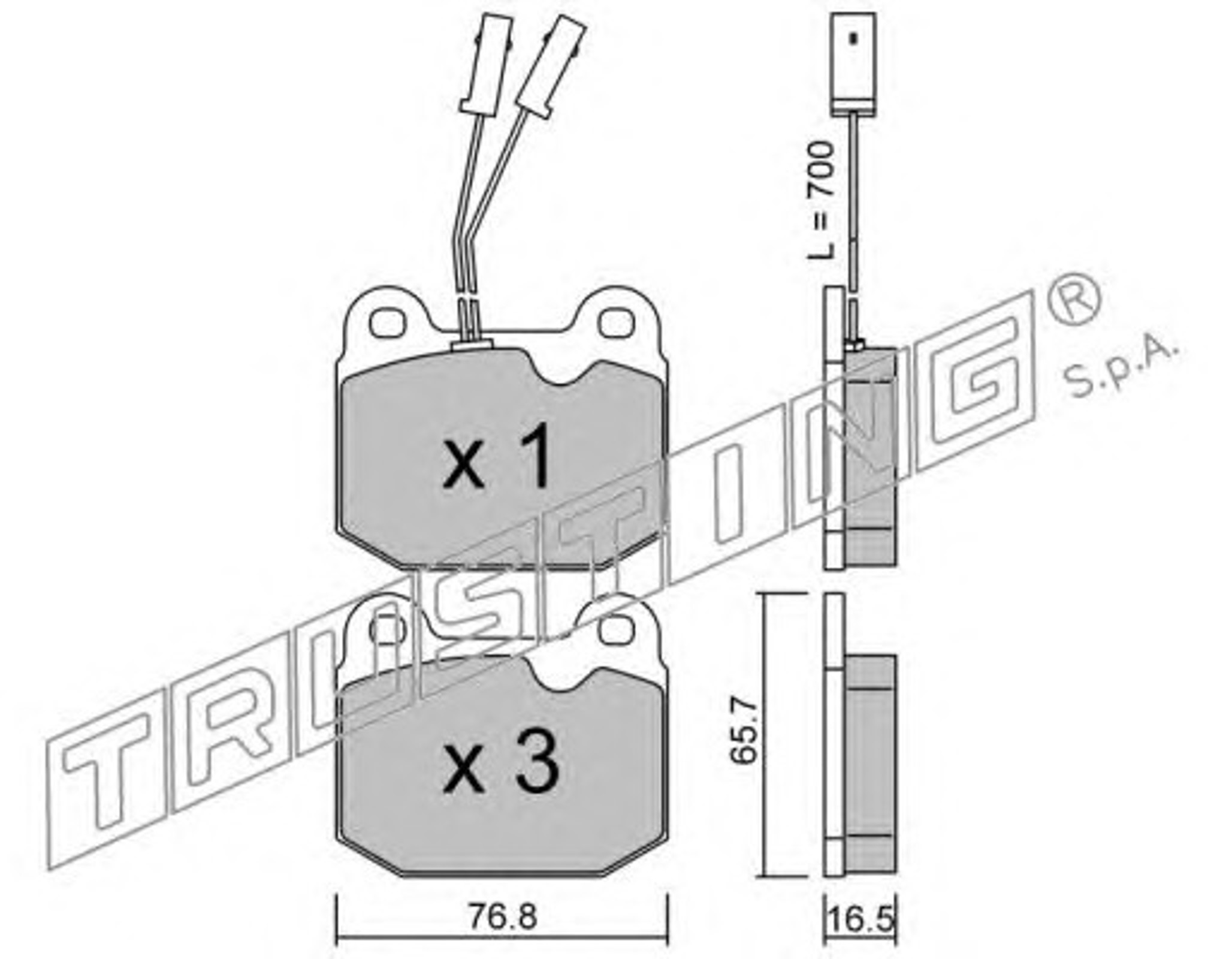 Колодки тормозные дисковые TRUSTING 015.0