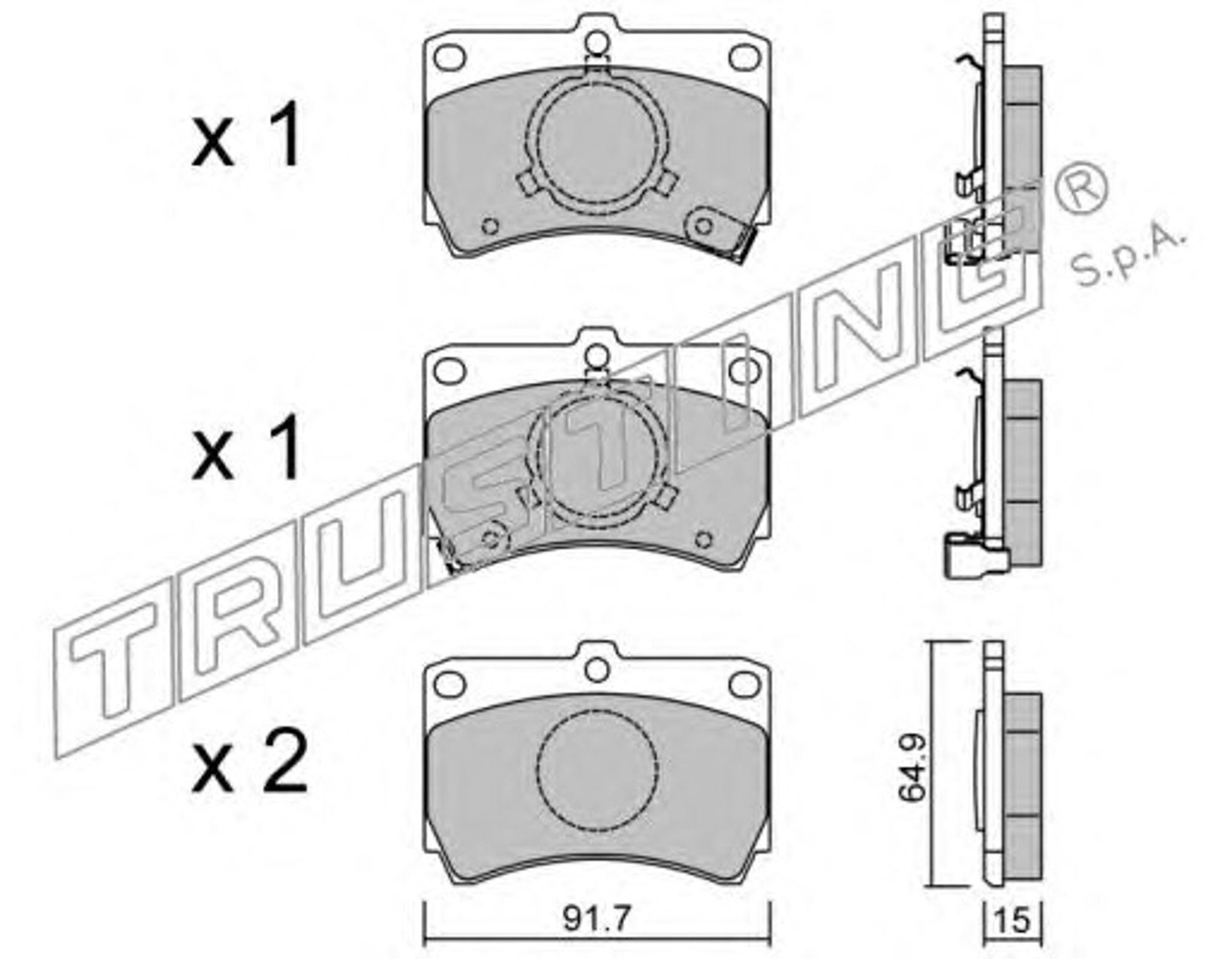 Колодки тормозные дисковые TRUSTING 105.0
