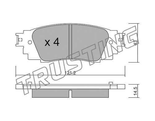 Комплект тормозных колодок дискового тормоза TRUSTING 1089.0