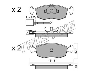 Тормозные колодки TRUSTING 096.1