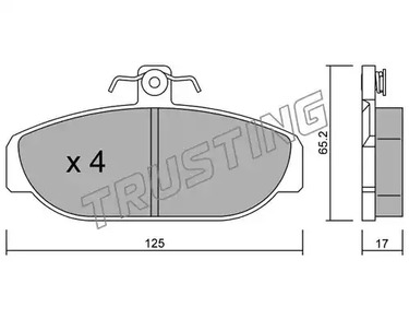 Комплект тормозных колодок дискового тормоза TRUSTING 190.0