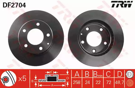 Диск тормозной TRW DF2704
