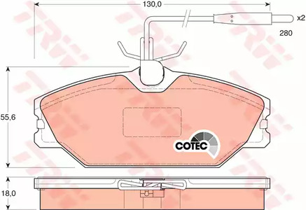 Комплект тормозных колодок дискового тормоз cotec TRW GDB1030