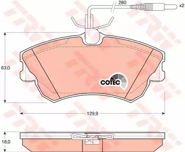 Комплект тормозных колодок дисковый тормоз cotec