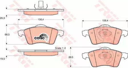 Комплект тормозных колодок дисковый тормоз cotec