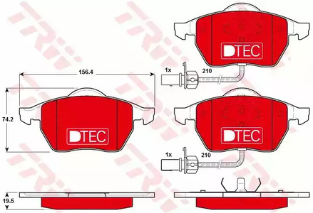 Комплект тормозных колодок дисковый тормоз dtec cotec