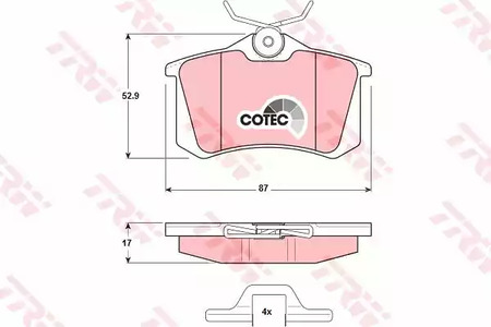 Комплект тормозных колодок дисковый тормоз cotec