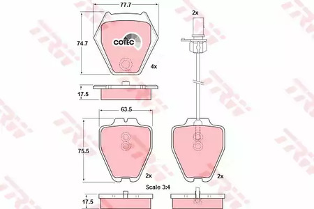 Комплект тормозных колодок дисковый тормоз cotec