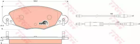 Комплект тормозных колодок дисковый тормоз cotec