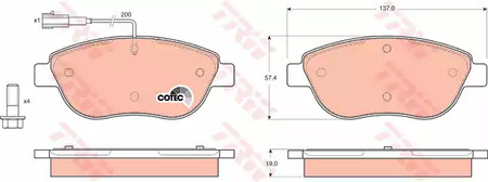 Комплект тормозных колодок дисковый тормоз cotec