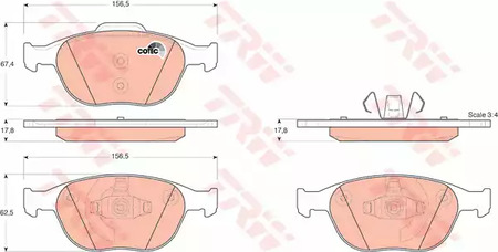 Комплект тормозных колодок дискового тормоз cotec TRW GDB1532
