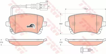 Комплект тормозных колодок дисковый тормоз cotec