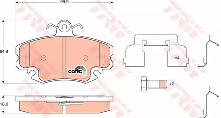 Комплект тормозных колодок дисковый тормоз cotec