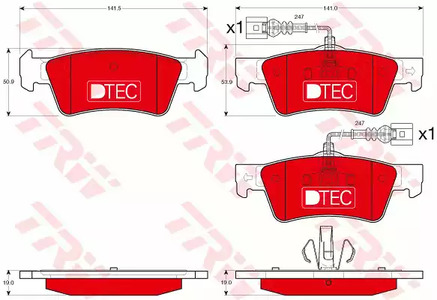 Колодки тормозные дисковые TRW GDB1672DTE