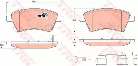 Комплект тормозных колодок дисковый тормоз cotec