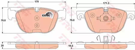 Комплект тормозных колодок дисковый тормоз cotec