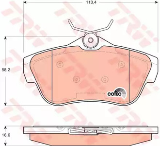 Комплект тормозных колодок дискового тормоз cotec TRW GDB1740