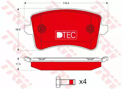 Комплект тормозных колодок дисковый тормоз dtec cotec