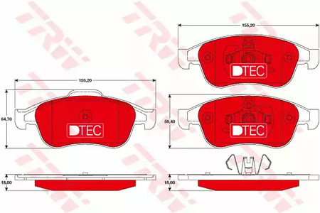 Комплект тормозных колодок дисковый тормоз dtec cotec