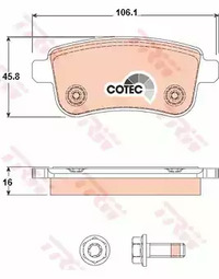 Комплект тормозных колодок дисковый тормоз cotec