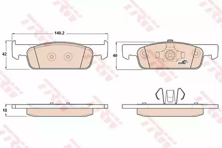 Комплект тормозных колодок дисковый тормоз cotec