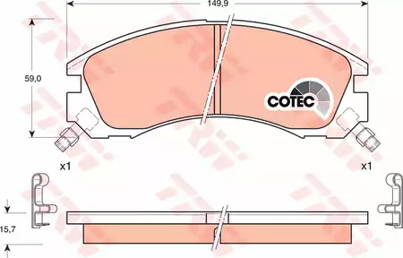 Комплект тормозных колодок дисковый тормоз cotec