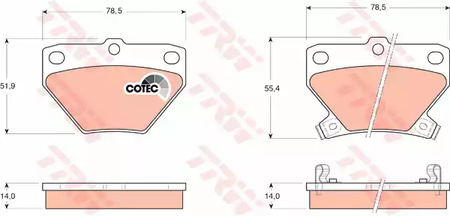 Комплект тормозных колодок дисковый тормоз cotec