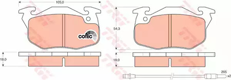 Комплект тормозных колодок дисковый тормоз cotec