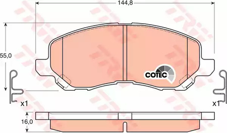 Комплект тормозных колодок дисковый тормоз cotec