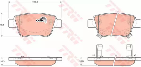 Комплект тормозных колодок дисковый тормоз cotec