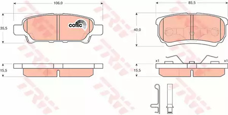 Комплект тормозных колодок дисковый тормоз cotec
