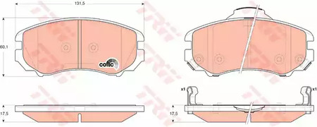 Комплект тормозных колодок дисковый тормоз cotec