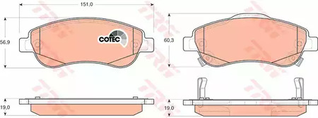 Комплект тормозных колодок дисковый тормоз cotec