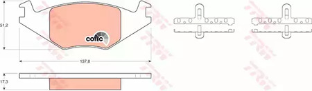 Комплект тормозных колодок дисковый тормоз cotec